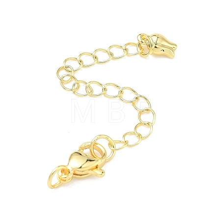 Brass Curb Chain Extender KK-G557-13G-1