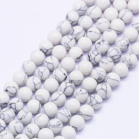Synthetic Howlite Bead Strands G-F425-37-6mm-1