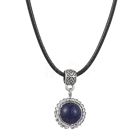 Lapis Lazuli Necklaces NJEW-MZ00027-02-1