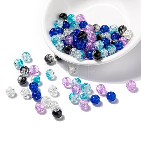 Baking Paint Crackle Glass Beads DGLA-X0006-8mm-03-1