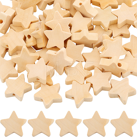 120Pcs Natural Maple Wood Beads WOOD-SC0001-63-1