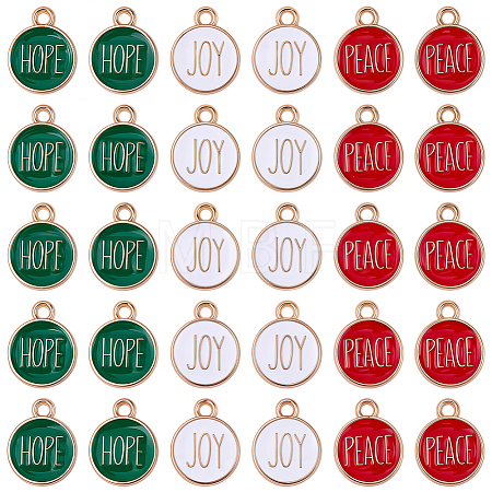60Pcs 3 Colors Zinc Alloy Enamel Pendants ENAM-SC0008-26-1