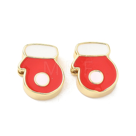 Christmas Brass Enamel Beads KK-I474-G15-1