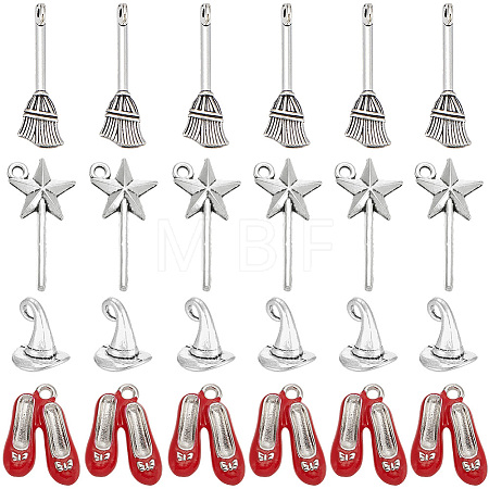 80Pcs 4 Styles Magic Girl Theme Alloy Pendants TIBEP-SC0003-66-1