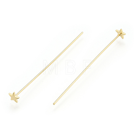 Brass Star Head Pins KK-N259-43-1