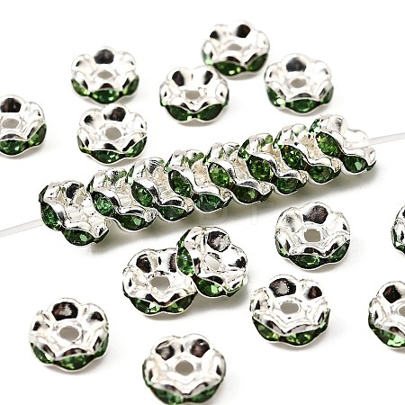 Brass Grade A Rhinestone Spacer Beads RSB030NF-10-1