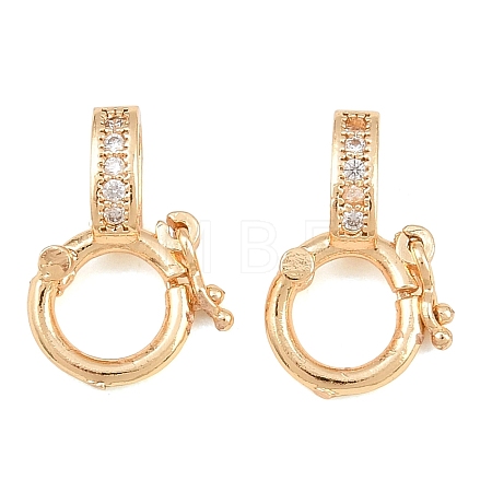 Brass Micro Pave Clear Cubic Zirconia Twister Clasp CU-CBA7BFE-05G-1