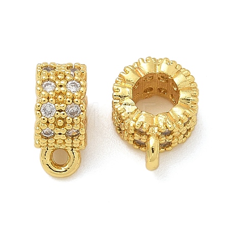 Brass Micro Pave Cubic Zirconia Tube Bails KK-U050-07G-1