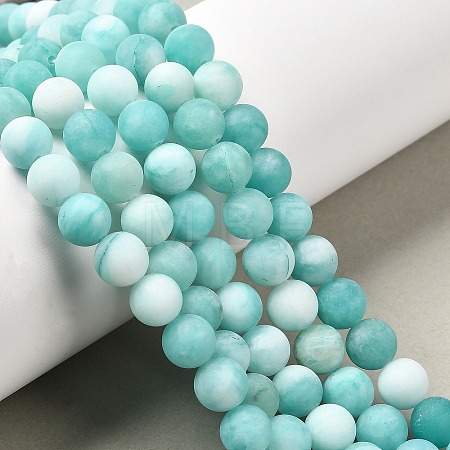 Natural White Jade Bead Strands X-G-R297-8mm-45-1