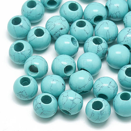 Dyed Synthetic Turquoise Beads G-T092-14mm-15-1