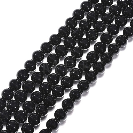 Synthetic Black Stone Beads Strands GSR10mmC044-1