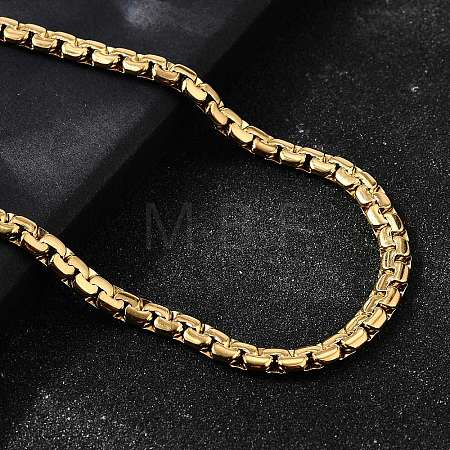 201 Stainless Steel Box Chain Necklaces for Men STAS-V011-01A-G-1-1