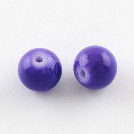 Painted Glass Bead Strands DGLA-S071-6mm-B41-1