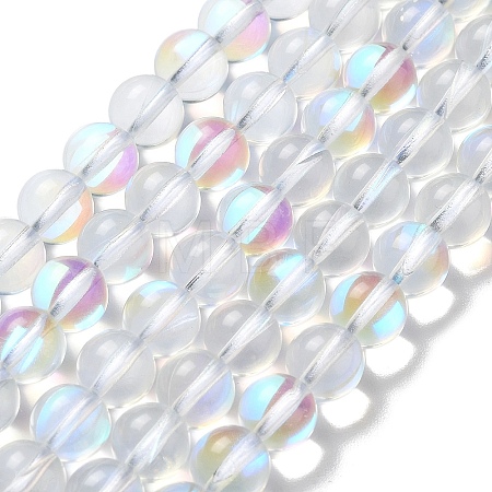 Synthetic Moonstone Beads Strands G-P528-J02-13-1
