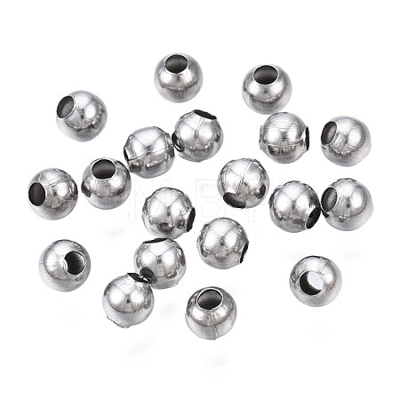 Round 304 Stainless Steel Beads STAS-TAC0004-3mm-P-1