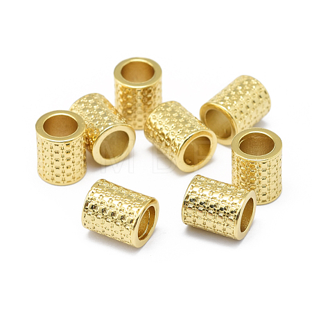 Rack Plating Brass European Beads KK-O125-07G-1