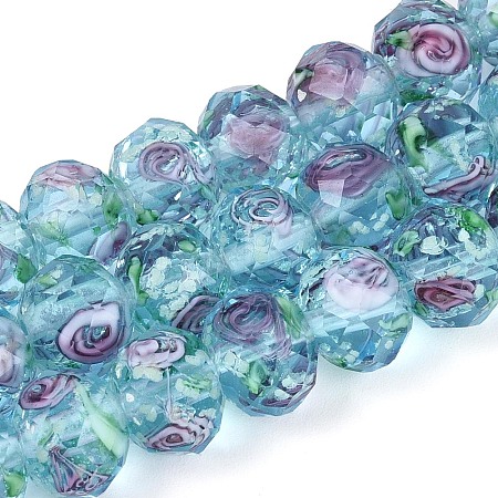 Handmade Luminous Lampwork Beads Strands LAMP-N037-01E-1