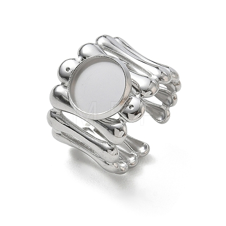 304 Stainless Steel Cuff Ring Components SA-CBA37BC-18B-P-1