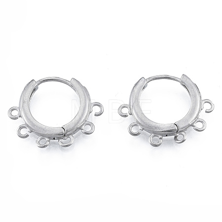 Tarnish Resistant 304 Stainless Steel Hoop Earrings Findings STAS-N092-188-1