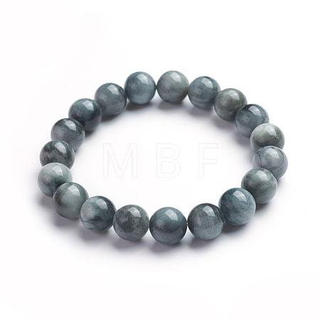 Natural Hawk's Eye Stretch Bracelets BJEW-E373-10mm-05-1