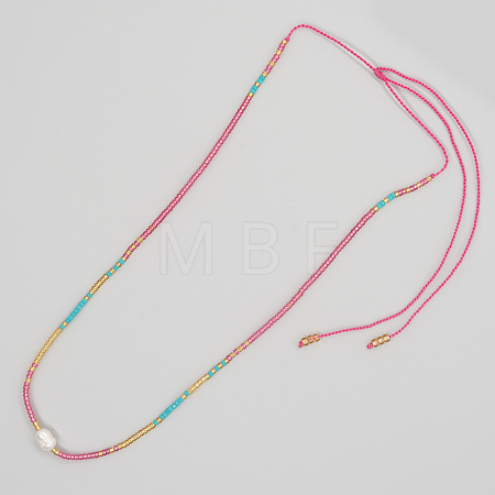 Miyuki & Natural Freshwater Pearl Braided Necklace for Women PI7820-2-1