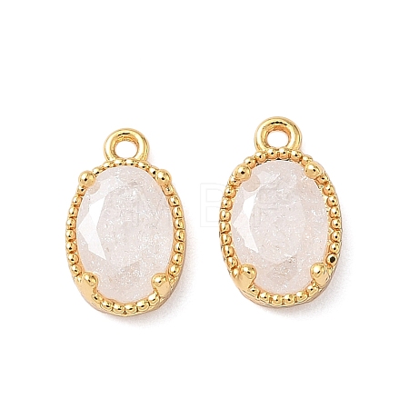 Brass Crushed Ice Cut Cubic Zirconia Pendants X-KK-D024-24A-G-1