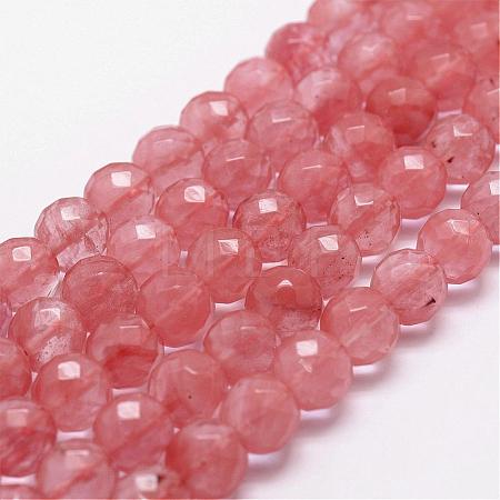 Cherry Quartz Glass Beads Strands G-D840-43-8mm-1