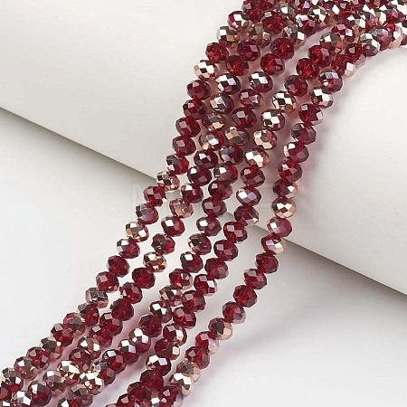 Electroplate Transparent Glass Beads Strands EGLA-A034-T2mm-N05-1