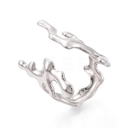304 Stainless Steel Cuff Open Rings for Women RJEW-N052-21P-1