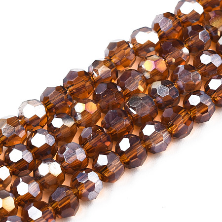 Electroplate Glass Beads Strands EGLA-R016-4m-4-1