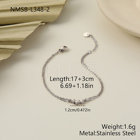 304 Stainless Steel Link Bracelets for Women WG237FB-04-1