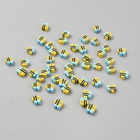 Handmade Polymer Clay Beads CLAY-TAC0015-03-1