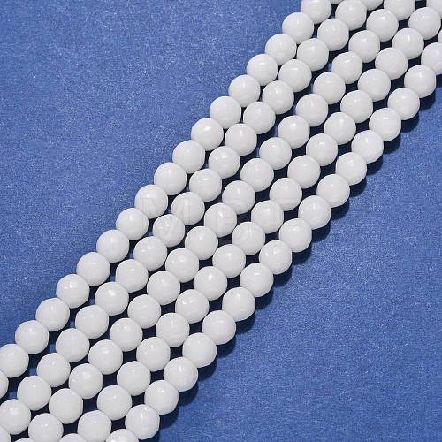 Synthetic White Agate Beads Strands X-G-D419-6mm-01-1