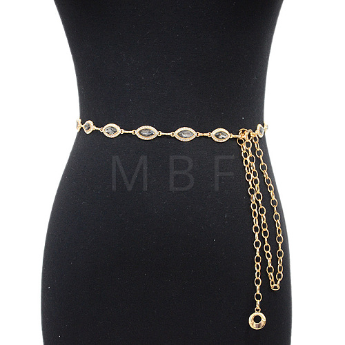 Alloy Rhinestone Horse Eye Link Waist Chains WGF5282-04-1