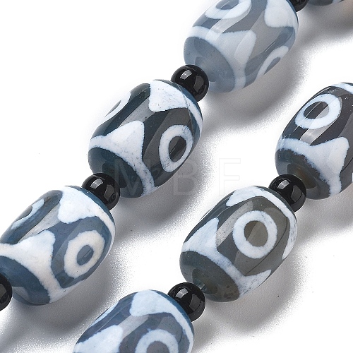 Tibetan Style dZi Beads Strands G-NH0037-C08-02-1