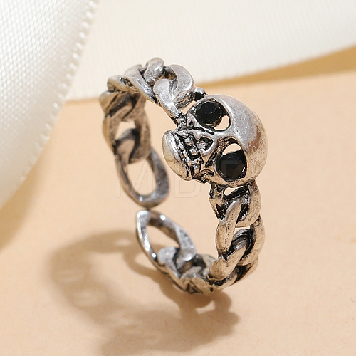 Halloween Skull Head Alloy Finger Rings AD9192-1-1