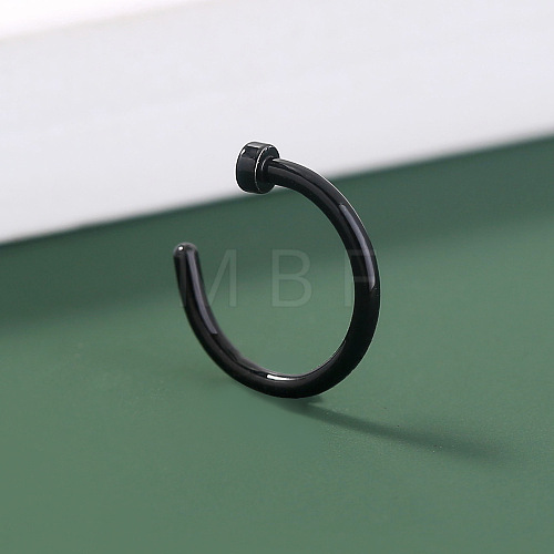 304 Stainless Steel Flat Round Cuff Hoop Nose Rings WG9BB1A-05-1