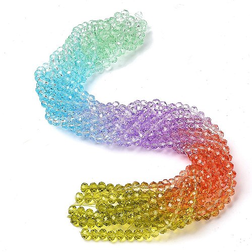 Transparent Painted Glass Beads Strands DGLA-A034-T8mm-A12-1