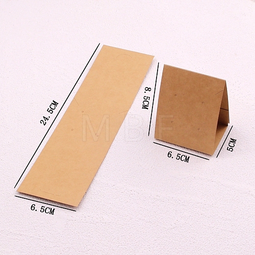 100Pcs Foldbale Kraft Paper Jewelry Display Cards PW-WG76422-01-1