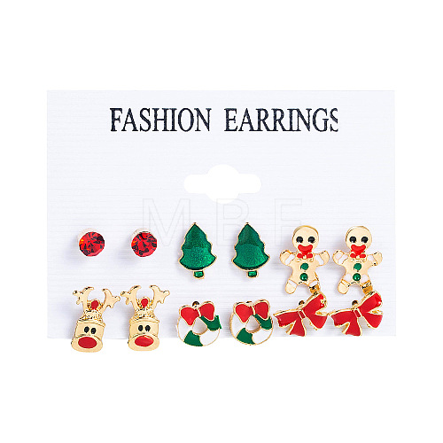 6 Pairs Alloy Enamel Earring Sets WG06580-15-1