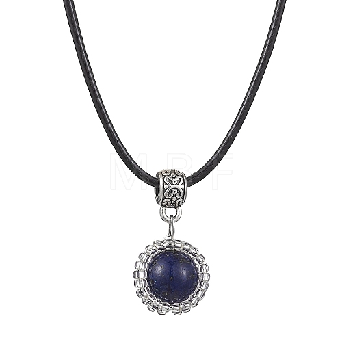 Lapis Lazuli Necklaces NJEW-MZ00027-02-1