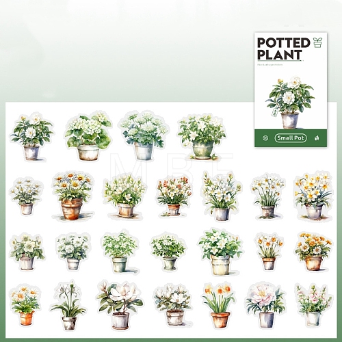 Potted Plant PET Stickers Set DIY-Z037-01A-1