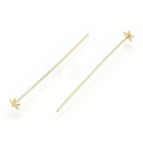 Brass Star Head Pins KK-N259-43-1