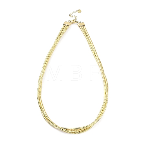 304 Stainless Steel Multi Layered Round Snake Chain Necklaces for Women NJEW-C055-03G-1