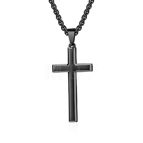 Stainless Steel Cross Pendant Unisex Necklaces TQ5525-3-1