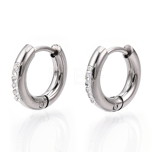 201 Stainless Steel Huggie Hoop Earrings STAS-S079-162B-1