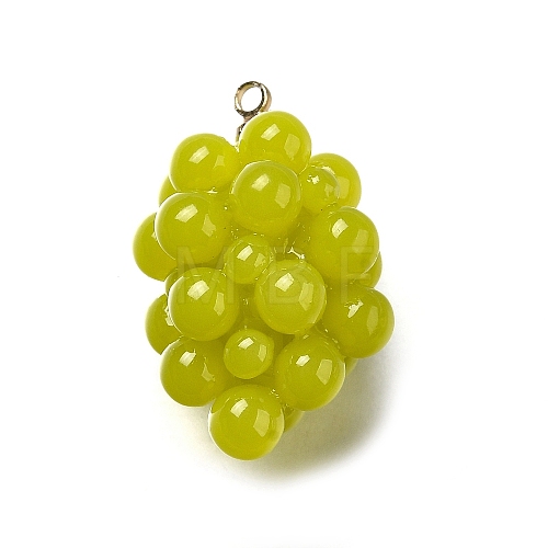 Grape Brass Acrylic Pendants OACR-R006-05G-08-1