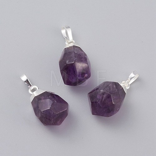 Natural Amethyst Pendants G-G845-07S-05A-1