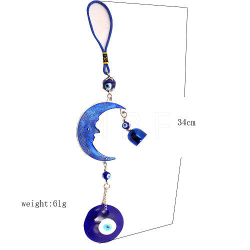 Alloy Enamel Moon Pendant Decorations PW-WG74627-01-1