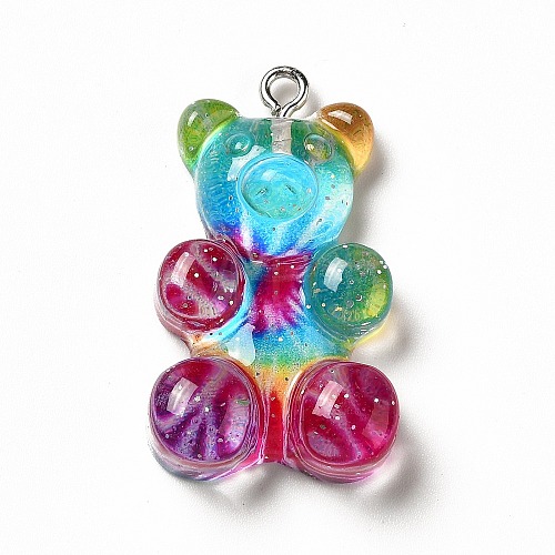 Translucent Resin Pendants X1-CRES-K010-01B-1